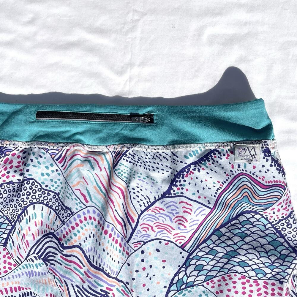Rabbit Empower Skort Running Skirt Womens Small Fairest Jade Mountain Print - Picture 2 of 6